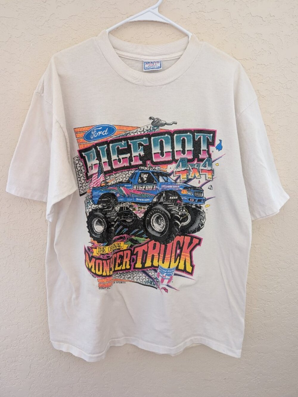 Vintage Bigfoot Monster Truck 1997 Single Stitch Graphic T Shirt Size XL USA